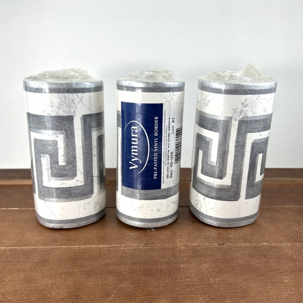 Set of 3, Vymura Pre-Pasted Vinyl Border, Des 49-028 Lot A1, 5.47yd X‎ 5.01in